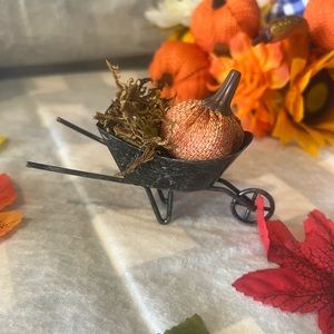 Fall tiered tray mini pumpkin patch wagon